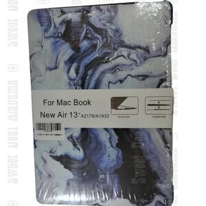 Hard Shell For MacBook Air 13" A2179 / A1932 w/Keyboard Cover, Black/Gray Marble